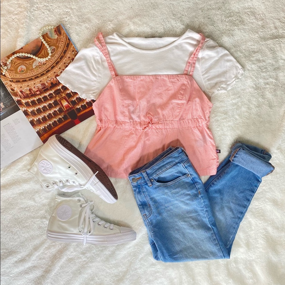 Ralph Lauren Pink Checkered Tank Top